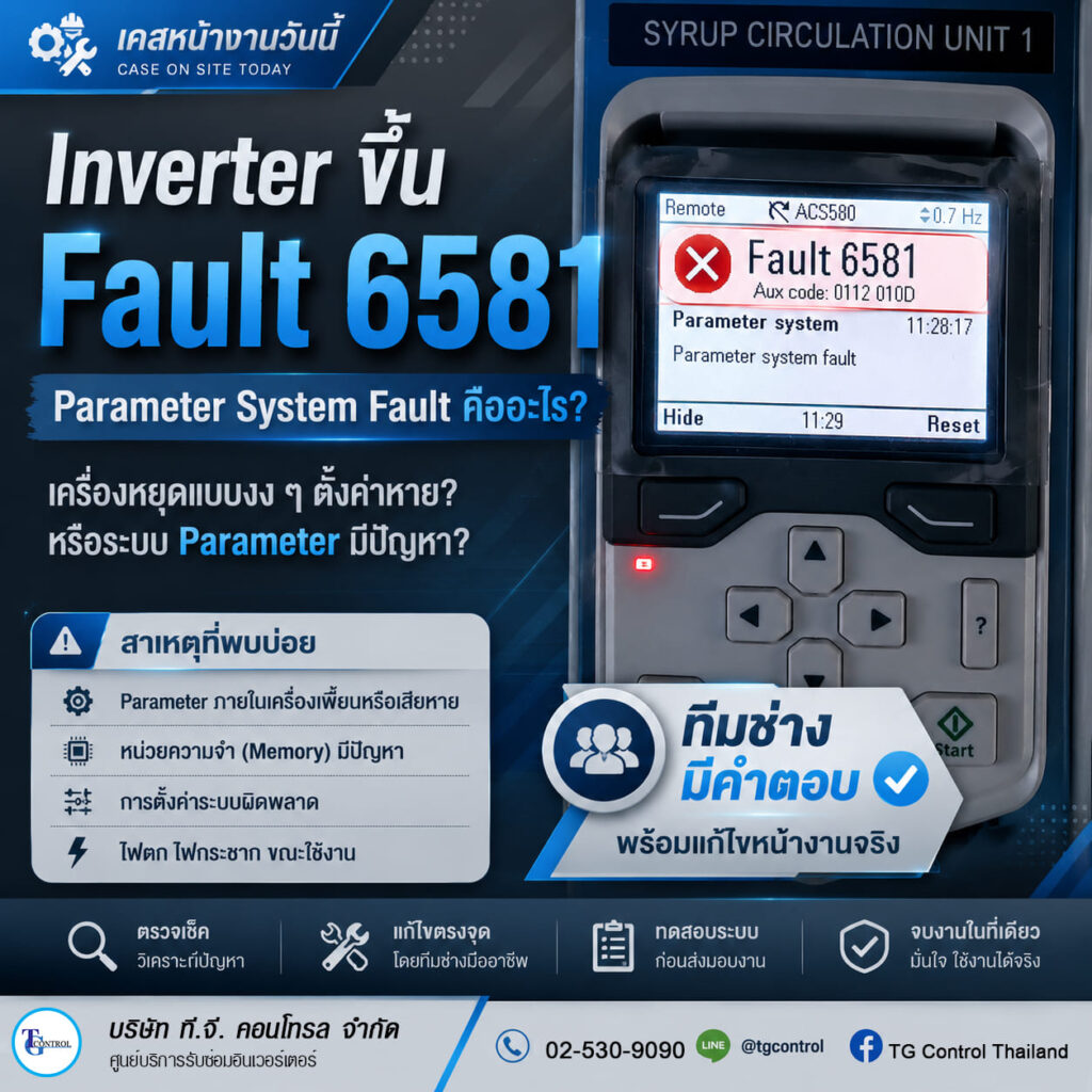 Inverter ขึ้น Fault 6581 Parameter System Fault คืออะไร?
