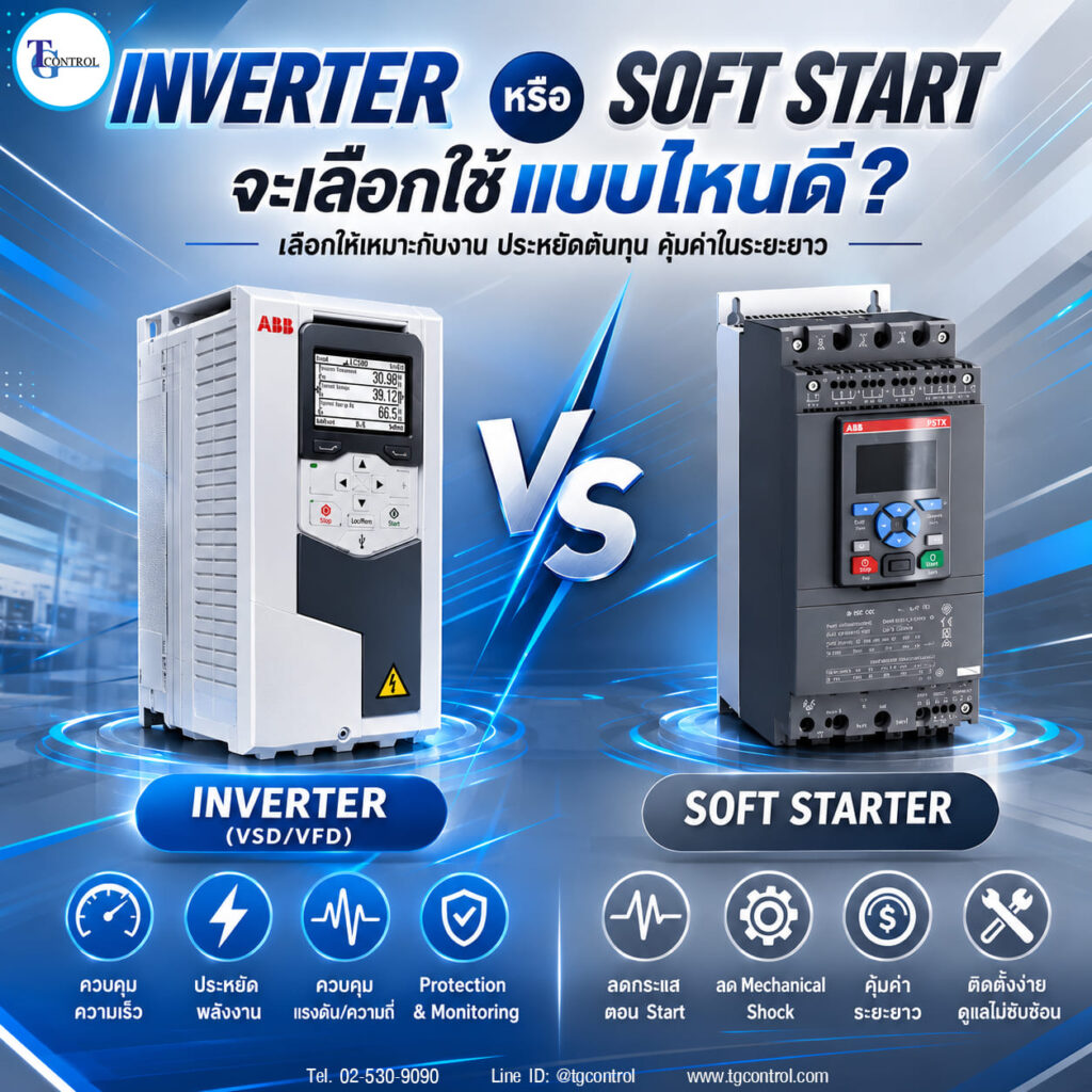 Inverter หรือ Soft Start จะเลือกใช้แบบไหนดี ?