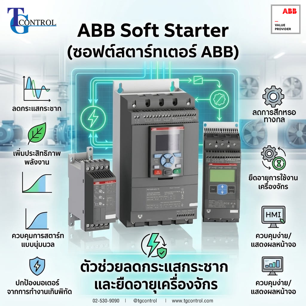 ABB Soft Starter (ซอฟต์สตาร์ทเตอร์ ABB) ตัวช่วยลดกระแสกระชากและยืดอายุเครื่องจักร
